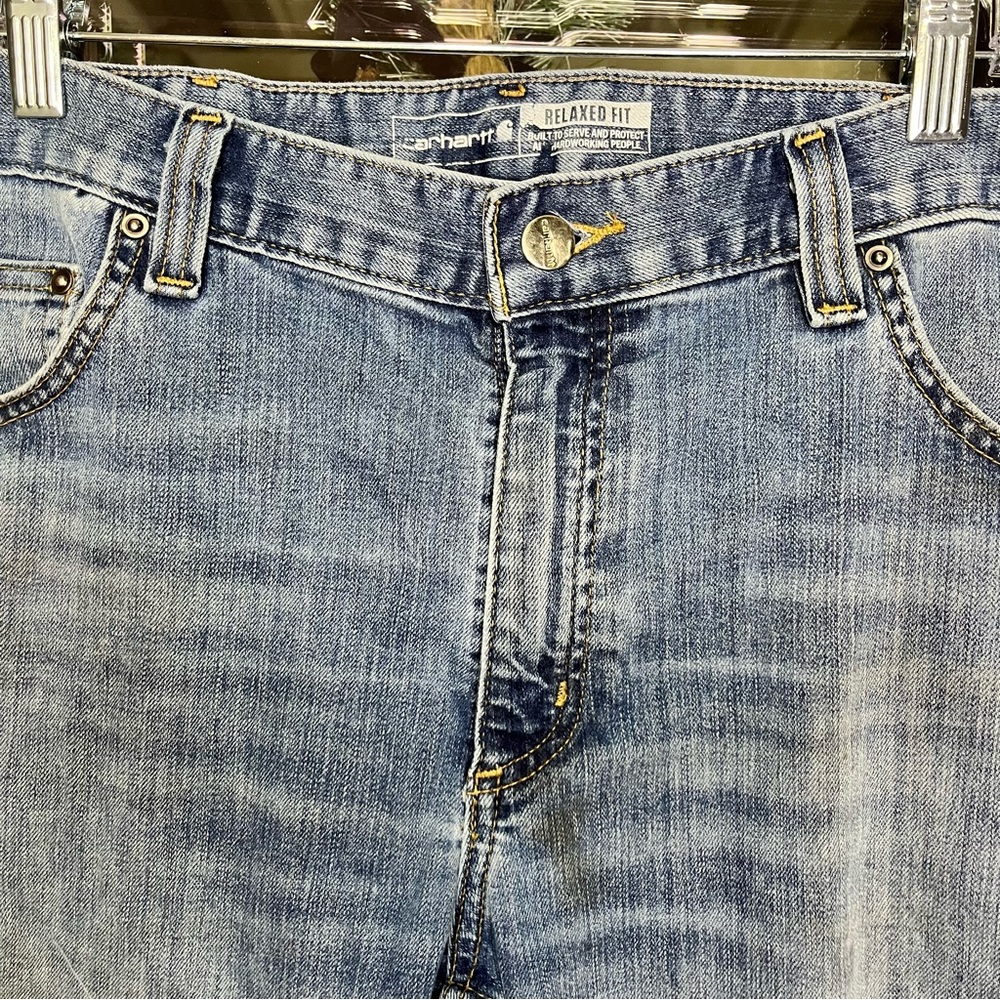 Carhartt Relaxed Fit Men’s Jeans 36x30 Blue Denim – Workwear – Distressed Fade - Picture 7 of 10